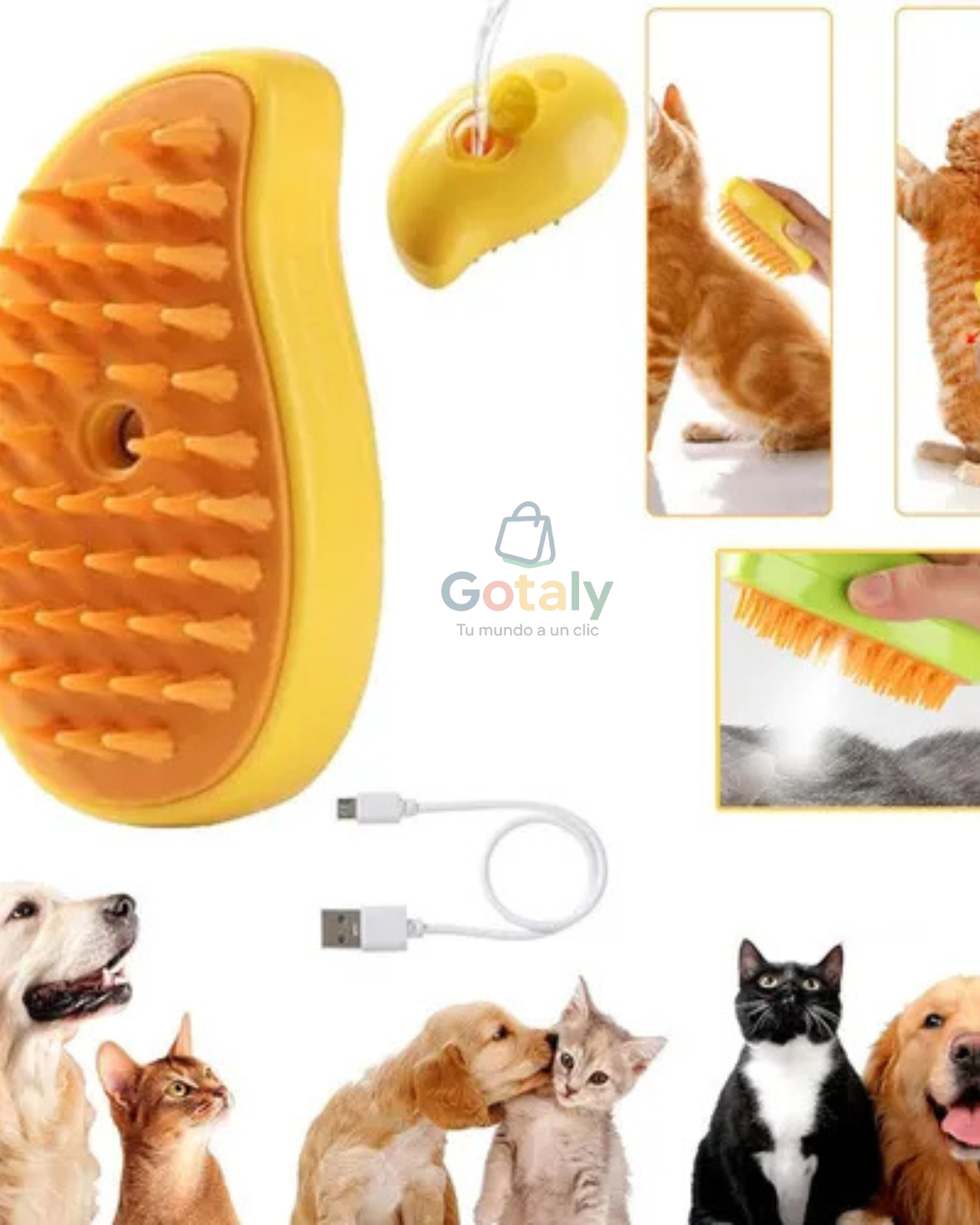 Cepillo De Vapor Portátil Para Mascotas